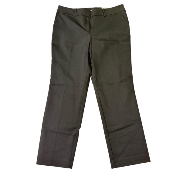 Ann Taylor Factory NWT Women’s The Straight Mid-Rise Pants Black Size 14 - Picture 1 of 11
